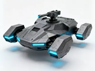 Sci-Fi Anti-Gravity Hover Tank 3D Model Low-poly 3D model
