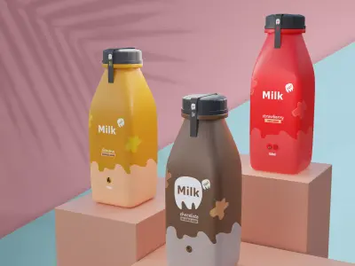 Milk bottle 3d model  3D model