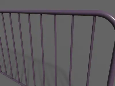 PBR Pedestrian Guard Rail Purple V1 Low-poly 3D model