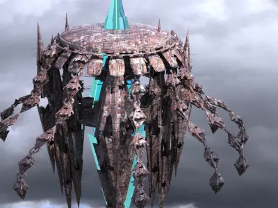 Nautical Squid ship  Low-poly 3D model