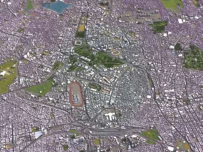 Bengaluru - Bangalore - 3D City Model Low-poly 3D model