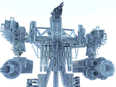 Robot Cyborg SciFi Game Character 3D model