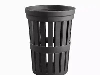 Street Trash Can 06 Low-poly 3D model