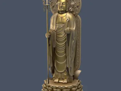 3D Models Ksitigarbha Bodhisattva Buddha Statue 3D model