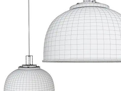 BUTTE 18 DOME AGED BRASS PENDANT Low-poly 3D model