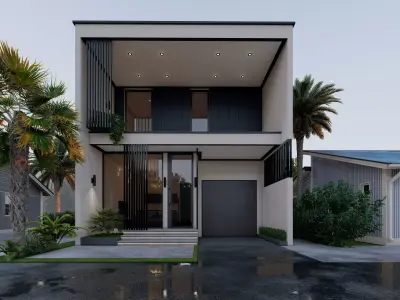 Modern Minimali Villa house -3D model 3D model