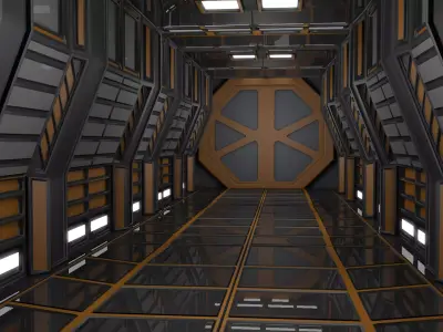 Sci Fi Corridor 3D model 67