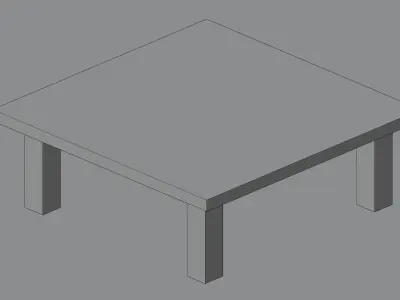 Modern Table  Minimalist Design Low-poly 3D model