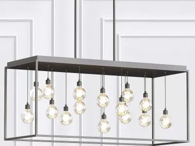 ZARINA light fixture with balls hanging from it 3D model