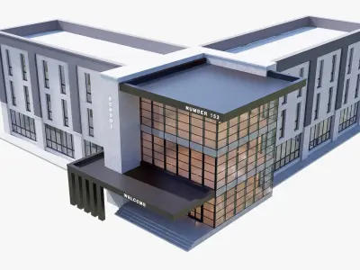 public building Low-poly 3D model