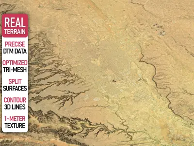 Riyadh - Topography Terrain Low-poly 3D model