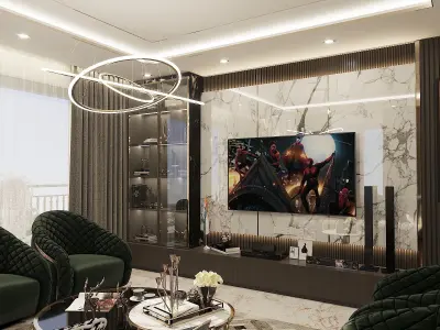 villa lining room walk through 3D print model