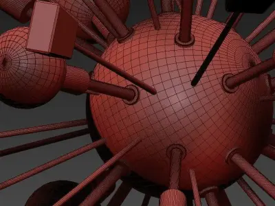 Large modern sputnik chandelier 3D model