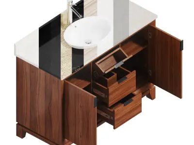 Talyn 48 Mahogany countertop sink 3D model