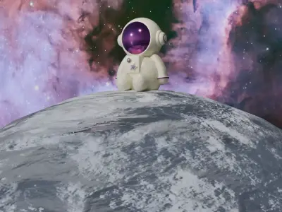 Cartoon Astronaut baby 3D model