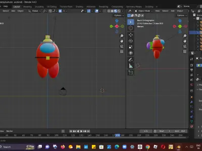Among Us 3D Character pack  3 Colors Game-Ready Rigged Models Low-poly 3D model
