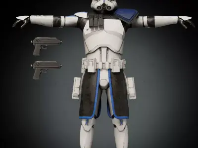 Captain Rex Live Action 3D Model Animation Ready Low-poly 3D model