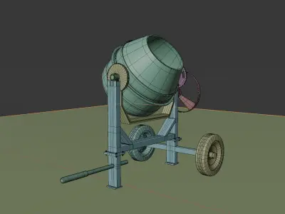 3D Cement Machine for Games and Cinematics Low-poly 3D model