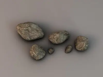 Detailed rocks collection Low-poly 3D model