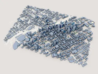 Wilshire Grand Center US Bank Tower Los Angeles USA 3D model