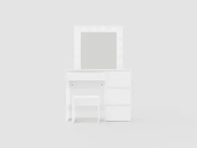 Hakebo Makeup Table 94 Cm With Led Lighting Low-poly 3D model