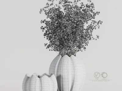 plants bouquet vase 23 3D model