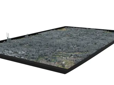  City of Bucharest Low-poly 3D model