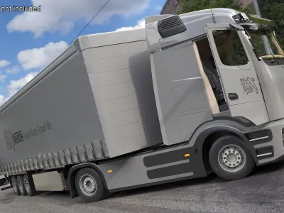  Nestle Electric Truck with Trailer Rigged for Cinema 4D 