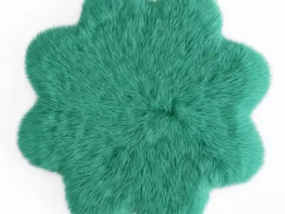Sheepskin Flower Shaped Carpet Fur 3D model