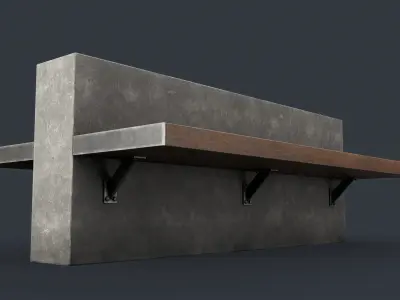 Modern Outdoor Bench 41 PBR Game Ready Low-poly 3D model