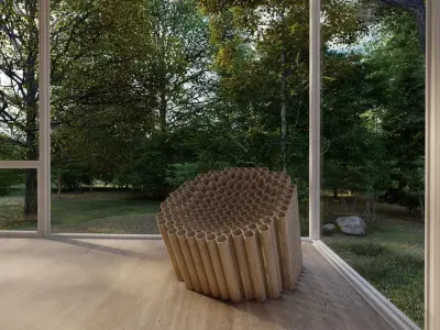 WOODEN BERGERE 3D model