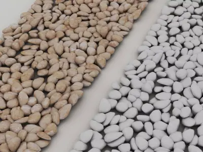 Pebble Stone Ground Set  Low-poly 3D model