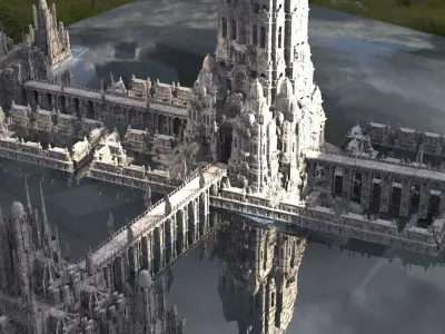 Fantasy medieval Tower City Kit bash  3D model