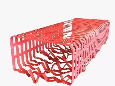 Interferences metal bench by TF URBAN 3D model
