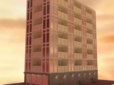 Blender 3D Hotel Free low-poly 3D model