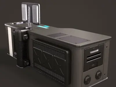 Sci Fi Lab Table and Chair  3D model