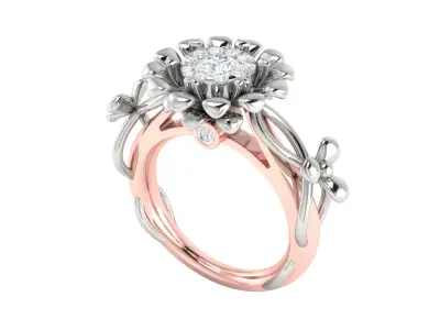 Women Ring  Render 3dm STL OBJ FBX Details 3D print model 54