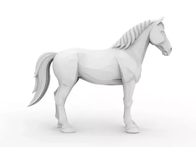 Horse Low-Poly 3D Printable 3D print model