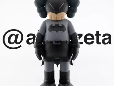 Kaws Classic Batman Textured Low-poly 3D model