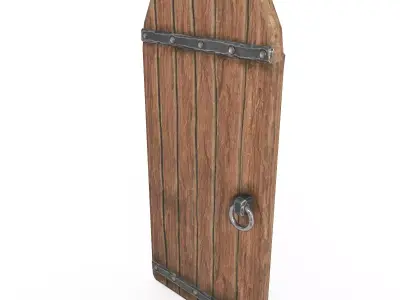 Medieval tavern door Low-poly 3D model