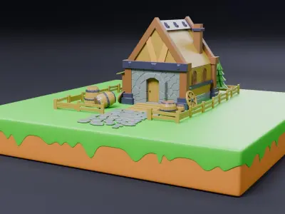 Viking house 01 3D model