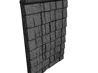 Weathered Modular Wooden Roof Shingles Low-poly 3D model