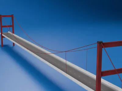 Low Poly Bridge  Game-Ready 3D Model  Low-poly 3D model