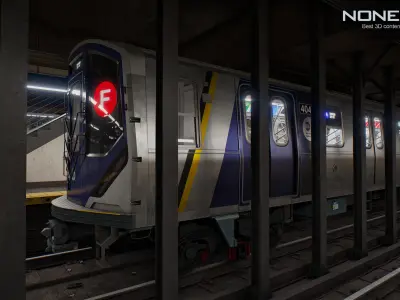 Times Square- 42st Subway Station and R211 Trains 3D model