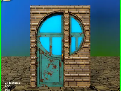 Unique Door Low-poly 3D model