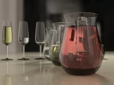 Glassware Set MARIKA Low-poly 3D model