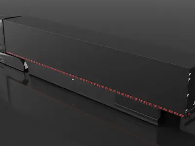  Advanced Long Haul Truck and Trailer Black Rigged for Maya 