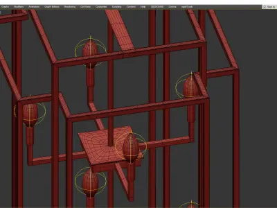 Fixture Rustic Lantern Pendant Lighting for Kitchen Hallway Low-poly 3D model