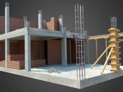 Simple construction 2 Low-poly 3D model