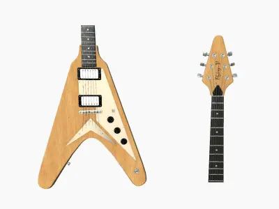 Electric Guitar D06 Light Wood - Music Instrument Design Low-poly 3D model